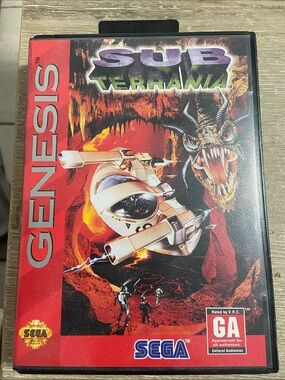 Sub Terrania (Sega Genesis System, 1994) Authentic & Complete!